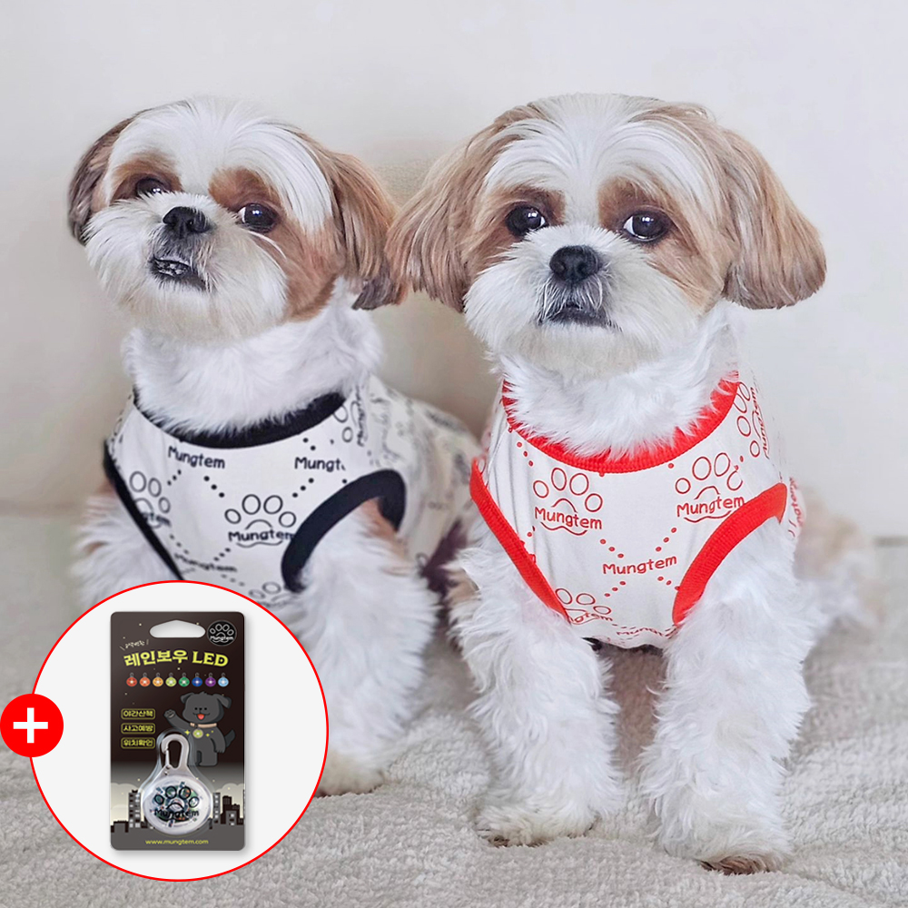 강아지옷 민소매 나시티 실내복 내복 애견 잠옷 멍셔리 S