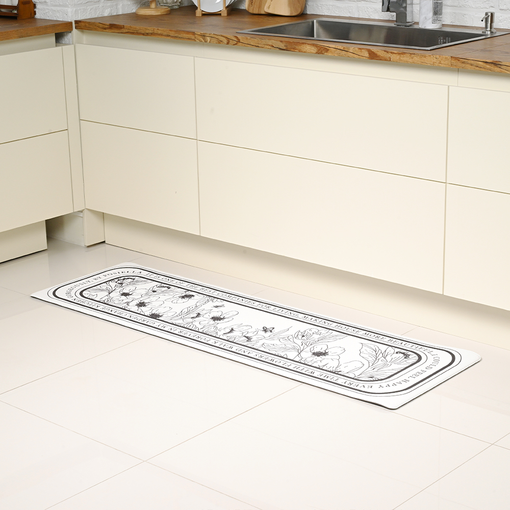 포시엘라 pvc 주방 매트 키친 싱크대 부엌 발매트 북유럽 75x45