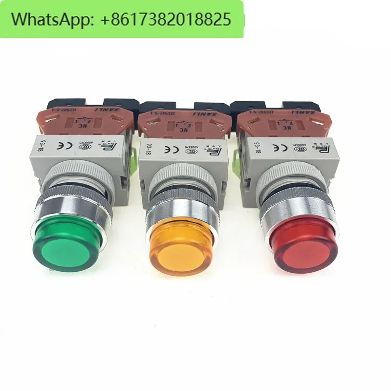 2Pcs LAY37PBC-D 라이트 푸시 버튼 스위치 24V220V380V 조그 항공 품질