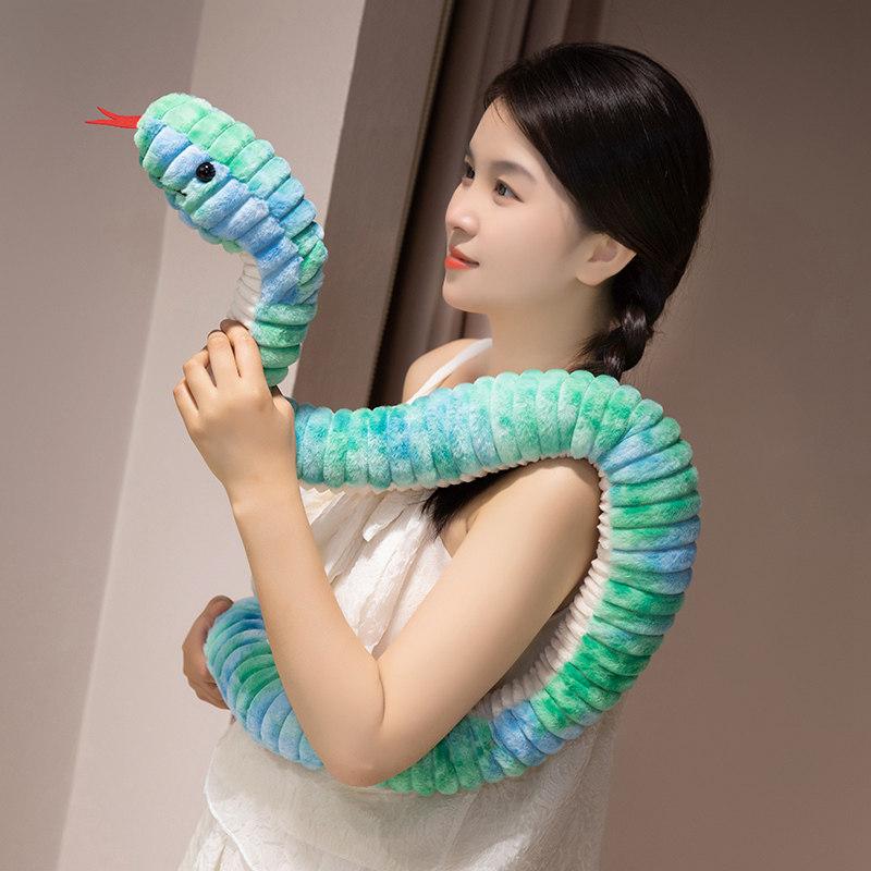뱀 인형 쿠션 뱀베개 애착 선물용 녹색 뱀 120cm - 상세 이미지 5