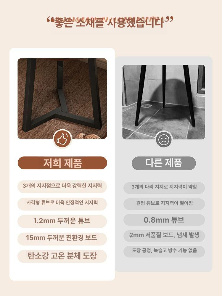 북유럽 원목 사이드 원형 협탁 우드 선반 티테이블 단층 오목형 지름50높이60 A - 상세 이미지 4
