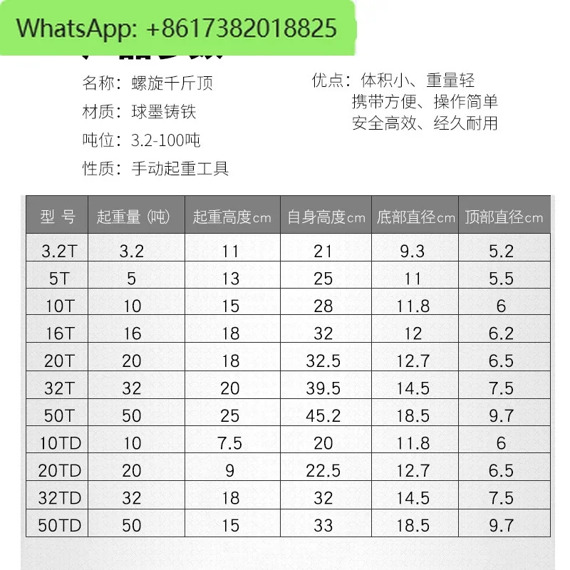 나선형 잭 기어 수직 핸드 크랭크 기계식 3 520 32T 50 T 100t