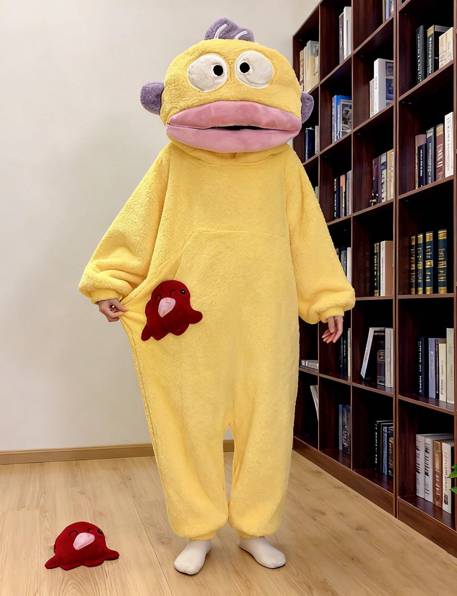 웃긴 잠옷 파자마 극세사 빅사이즈 한교동 못생긴 물고기 - 상세 이미지 2