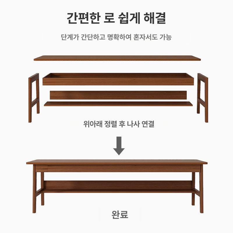 600 800 미니책상 원룸 데스크 테이블 자취방 독서 140 x 60cm 월넛 원목 - 상세 이미지 5