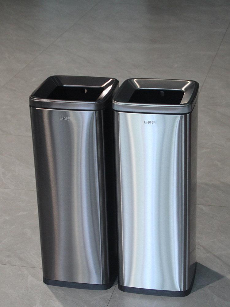 스테인리스 30L 오픈형 쓰레기통 카페 휴지통 대용량 30L 블랙골드 32 26x70cm - 상세 이미지 5