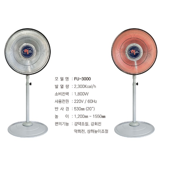 선풍기형 전기히터 키높이 하이라이트히터 산업현장 전기온열기 이미지 8