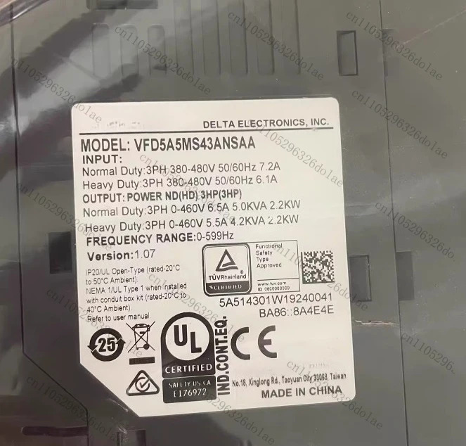 MS300 주파수 변환기 VFD5A5MS43ANSAA 380V 입력 출력 2.2KW 전력