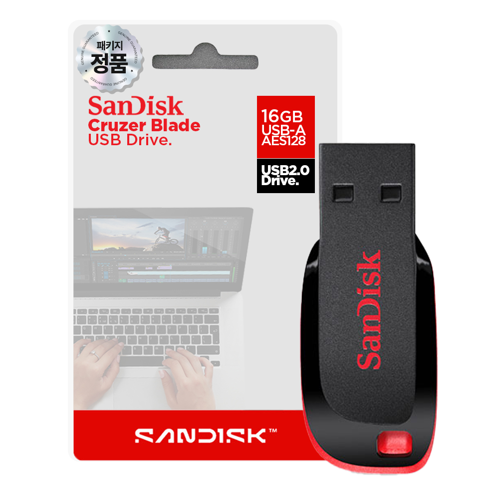 샌디스크 Cruzer Blade SDCZ50 USB 2.0 메모리 16GB 대표 이미지