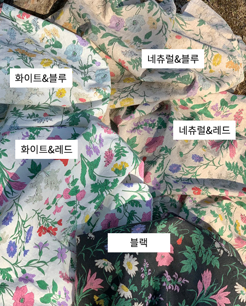 뷰티플 15수 린넨원단 면혼방 꽃무늬 플라워 커튼 앞치마 테이블보 천 - 상세 이미지 5