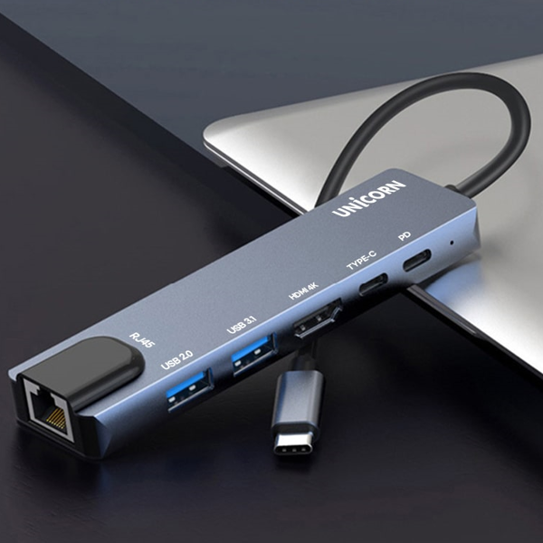 6in1 usb 멀티 허브 타입랜 c 타입 멀티 허브 스마트폰 - 상품 이미지