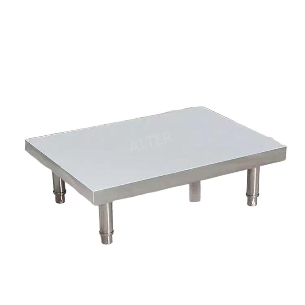 낮은 스텐 받침대 철제 발받침 이동식 무타공 선반 1층 15cm 60폭 75kg - 상세 이미지 2