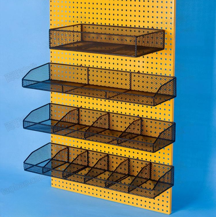 타공보드 바구니 후크 선반 걸이 수납 액세서리 고리 블랙 미니 소형 13 9cm 16mm 25mm - 상품 이미지
