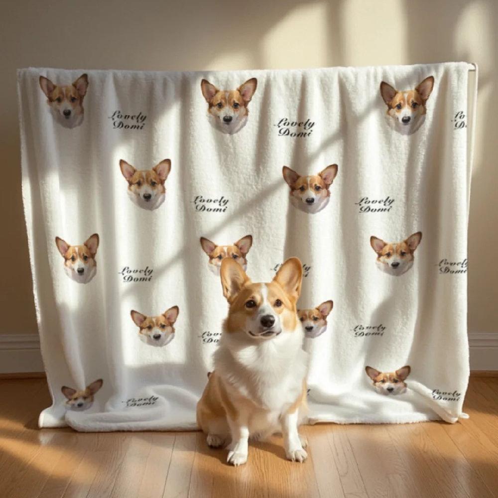 맞춤형 반려동물 담요 제작 강아지 고양이 사진 커스텀 굿즈 무릎 무릎담요 - 상세 이미지 2