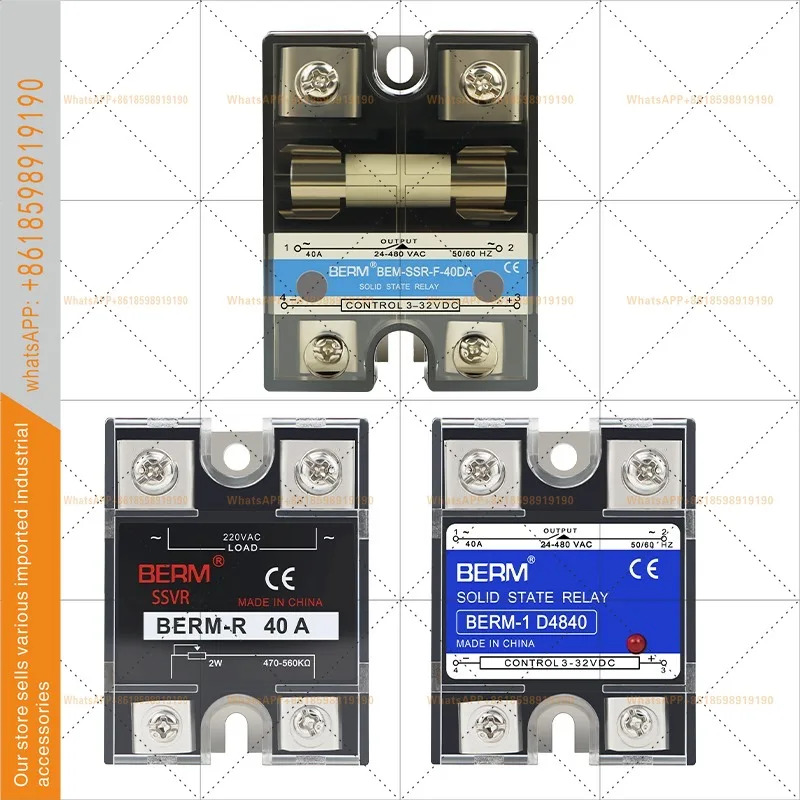 단상 솔리드 스테이트 릴레이 D4840 DC 제어 AC SSR-40DA 방열판 SSR-25DA 안전 단자