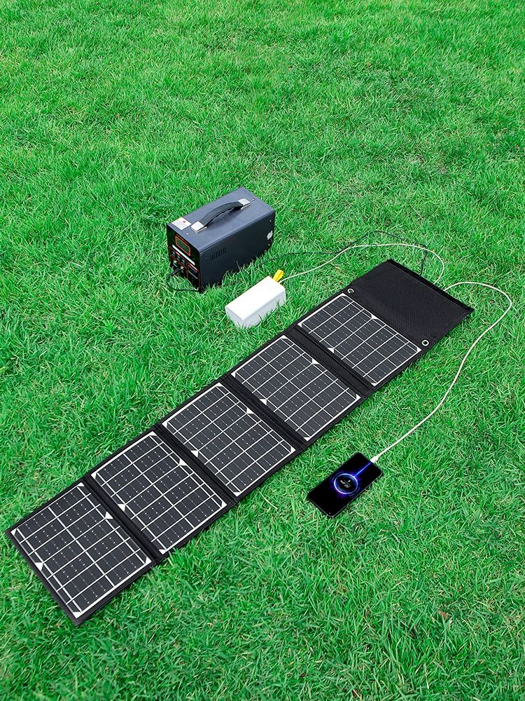 태양광 태양광패널 전원공급 인버터 ESS 장치 접이식 40W 블랙 듀얼 USB+ - 상세 이미지 4