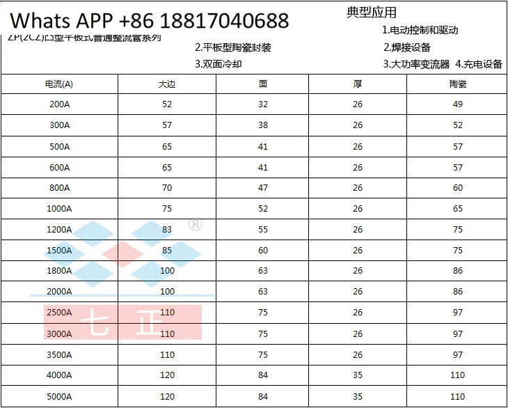 ZP300A ZP300A1600V 2CZ -16 볼록형 평판 정류기 다이오드 7개양극
