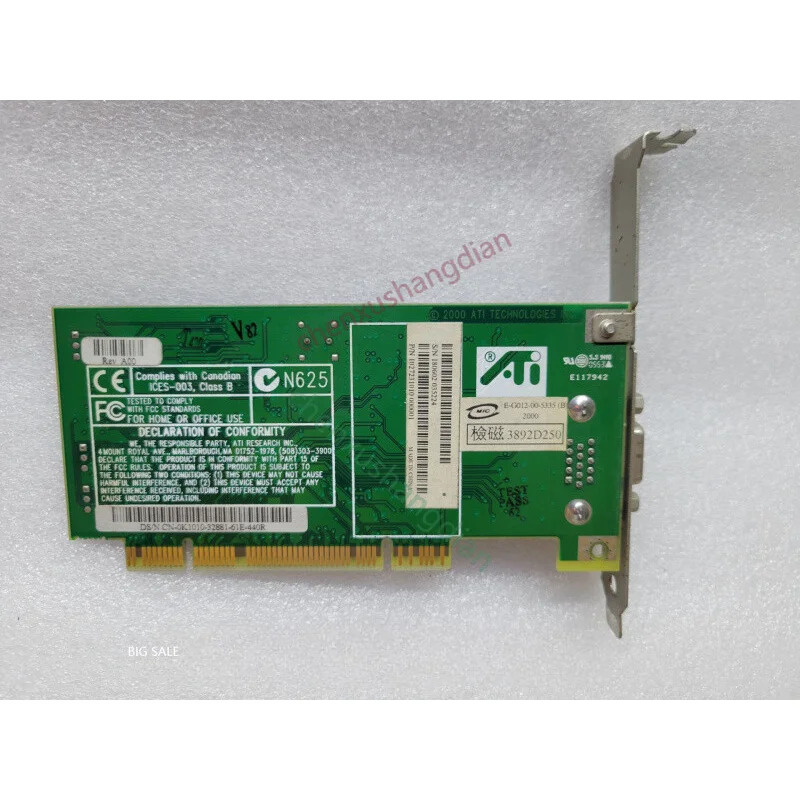 ATI Rage XL 8M PCI 그래픽 카드 0K1010 109-7 2300-10