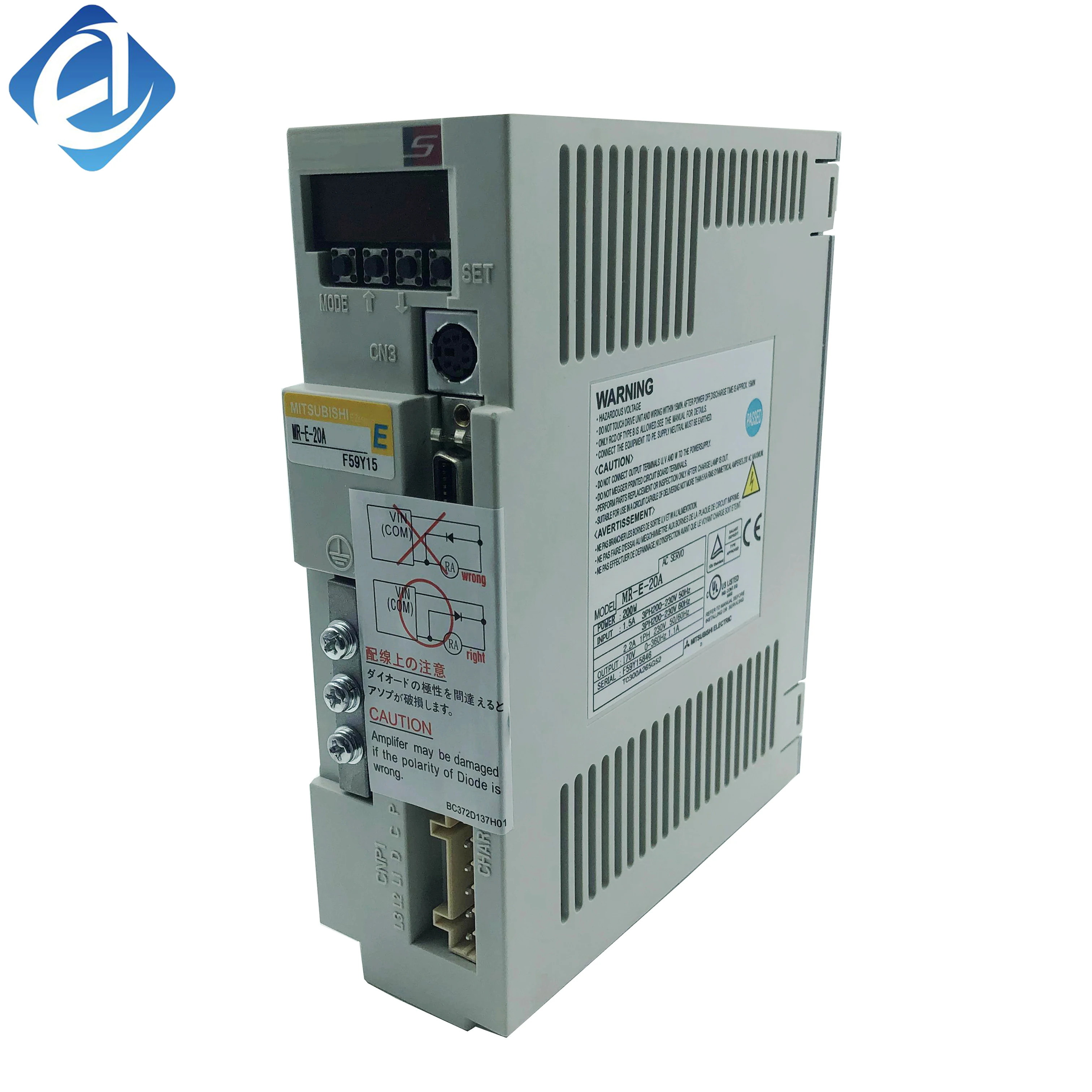 오리지널 MR-J2S-100B-PY135 Mrj2s100bpy135 단상 서보 드라이브