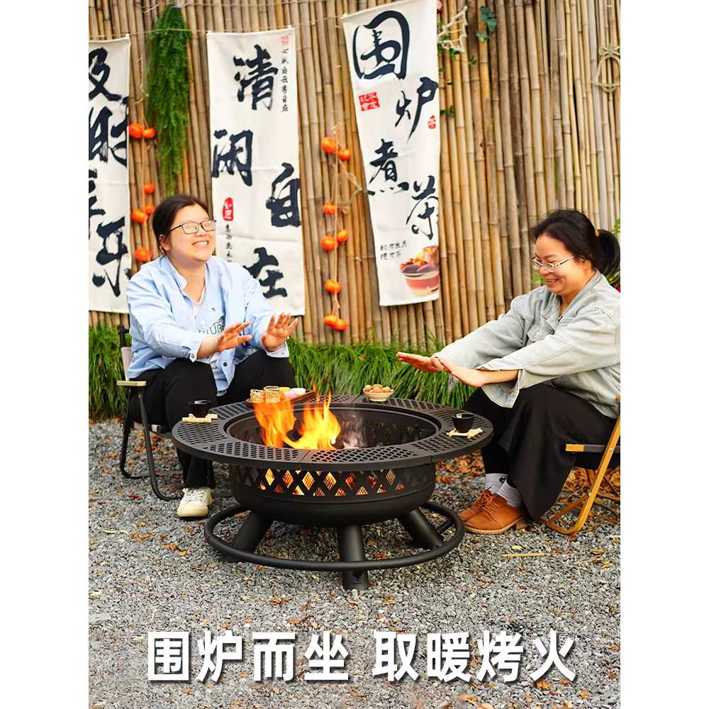 화로대 테이블 장작 야외 바베큐 식탁 불멍 모닥불 32인치 바비큐 테이블 기본 구성 - 상세 이미지 2