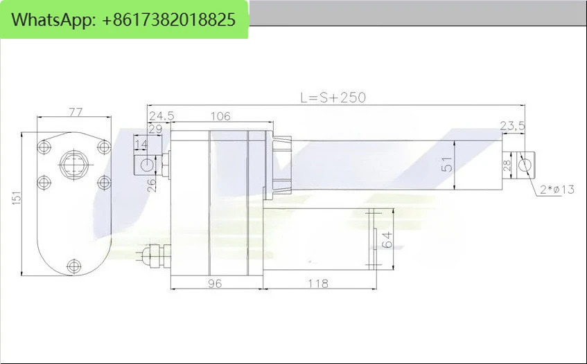 LX700 100MM 산업푸시로드 헤비 듀티 전기 푸시로드 금속 선형 드라이버 모터