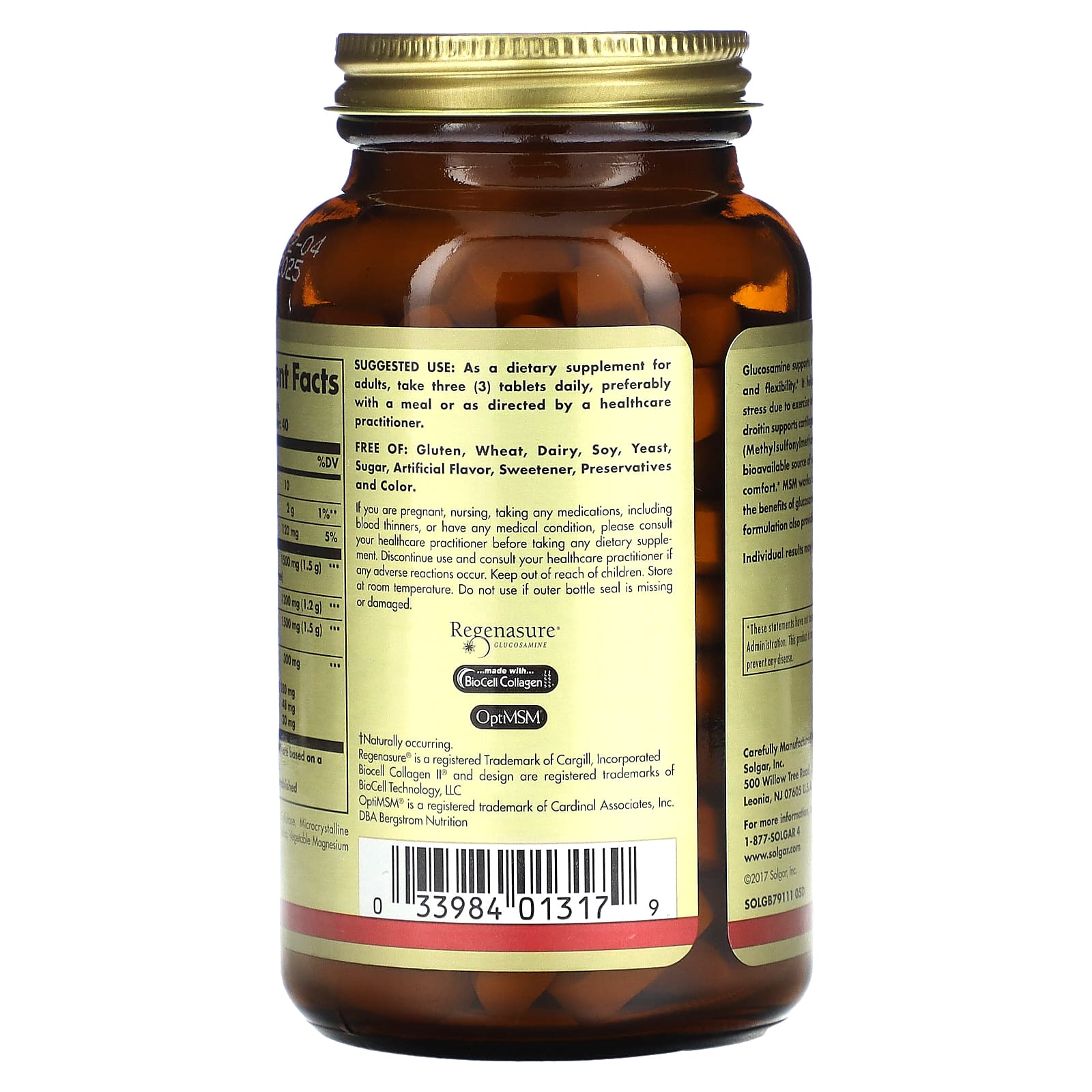 솔가 글루코사민 히알루론산 콘드로이친 MSM 1500mg 120정, 3개 - 상세 이미지 5