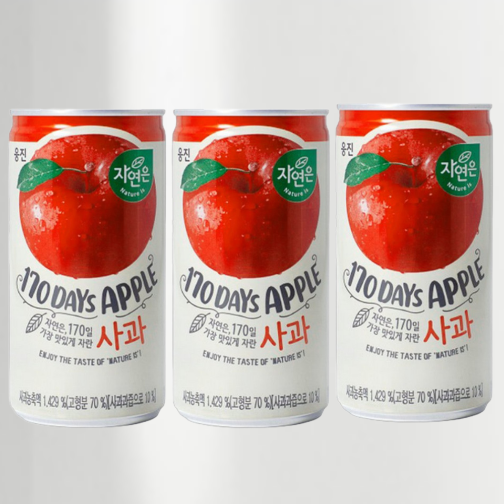 웅진 자연은 미니캔 180ml x 30캔 업소용(오렌지 망고 알로에 토마토 사과 매실) 이미지 7