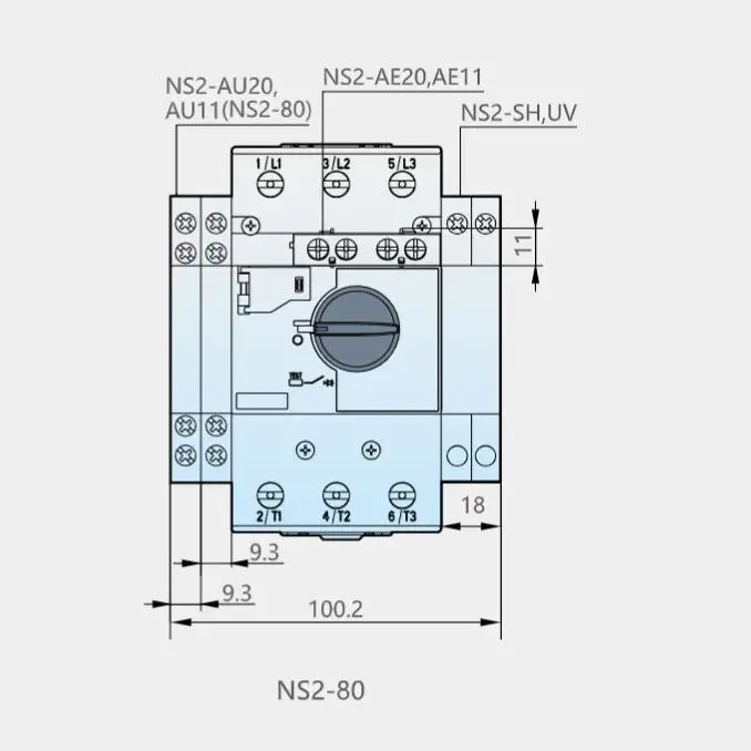 NS2-80 로터리 모터 스타터 회로차단기 30 37 40 50 48 65 63A