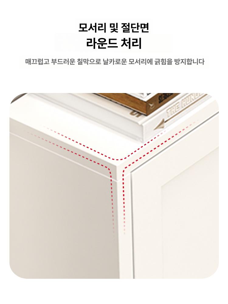 얇은서랍장 입구 현관 붙박이 틈새 도어 신발장 폴딩 화이트 블랙 라운드 손잡이 650mm 2단 완제품 조립 완료 이미지 6