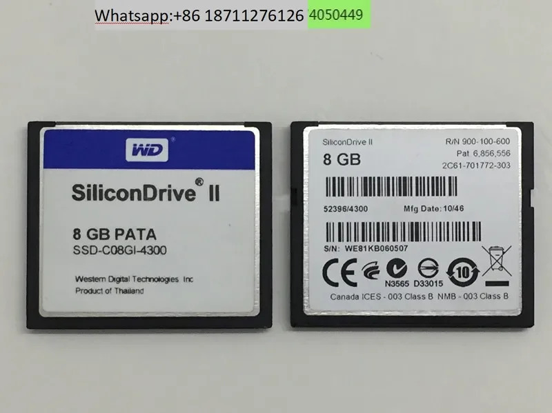 WD 실리콘드라이브 II CF 8G PATA SSD-C08GI-4300