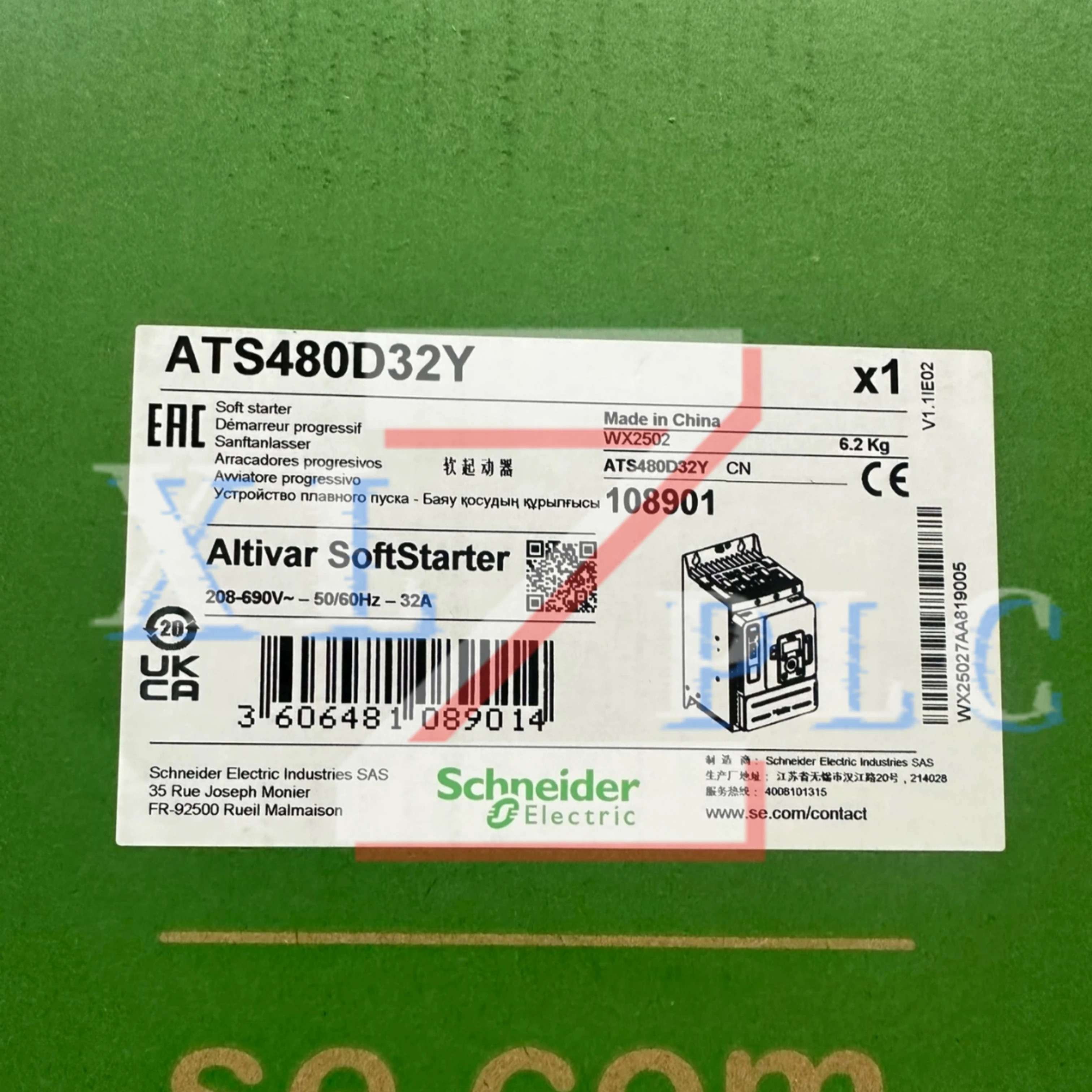 소프트 스타터 새 ATS480D17Y 17A 7.5kW ATS480D22Y 22A 11kW ATS480D32Y 32A 15kW ATS480D38Y 38A 18.5kW ATS480