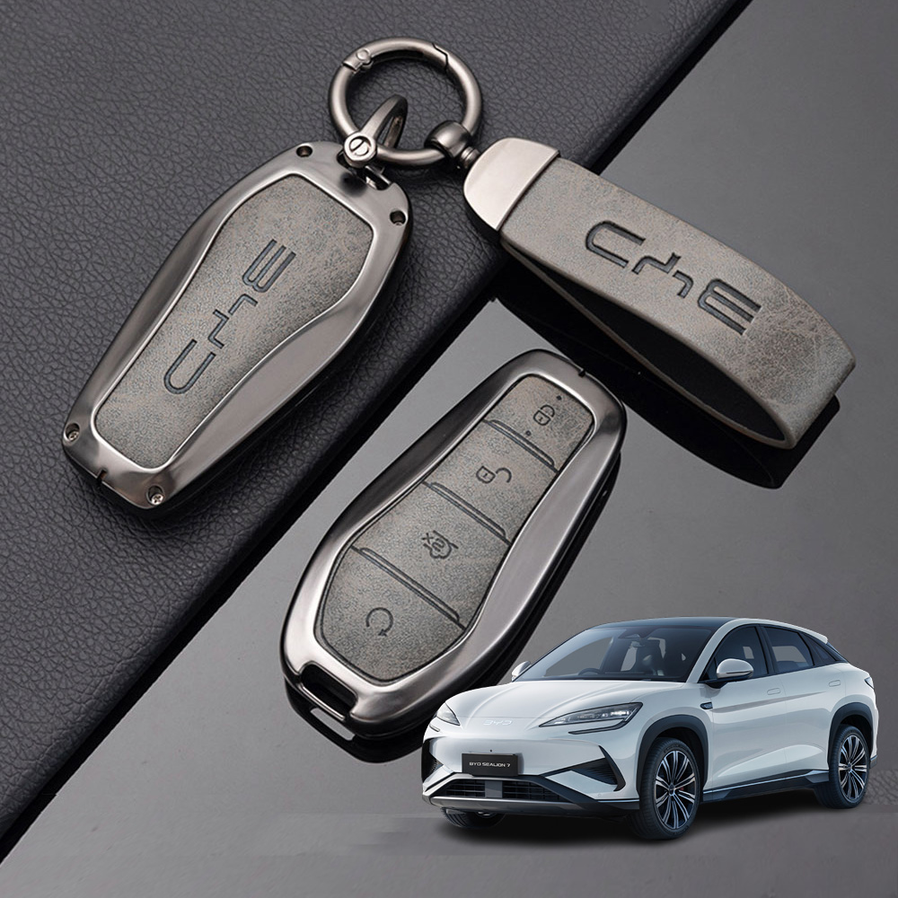 레더 BYD 전용 씨라이언7 차키케이스 키홀더 키링 포함 BYD, SL-02, 에쉬그레이 - 상품 이미지