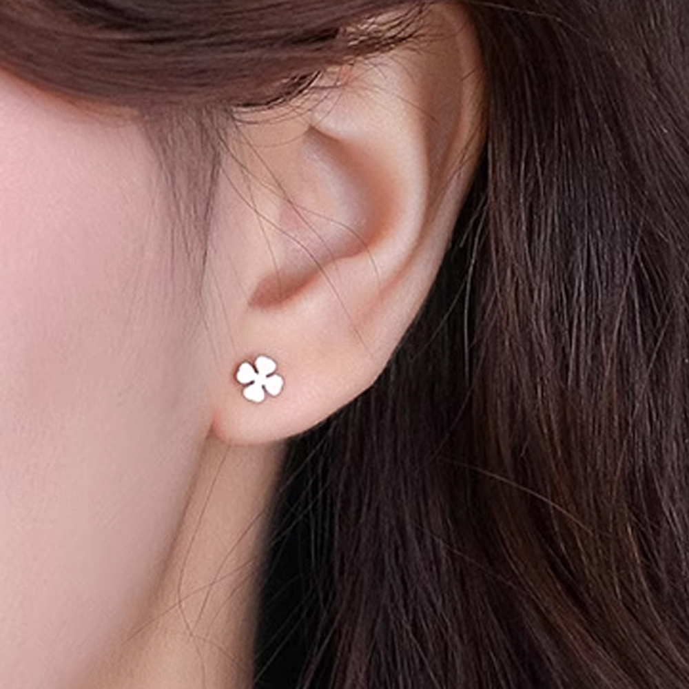 S999 순은 네잎클로버 귀걸이 1+1 미니 실버 스터드 아르제아 이미지 2