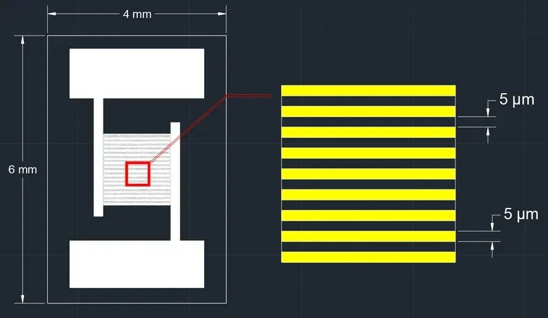 광전 감지 5PCS 5 m 투명 인터디지털 전극 석영 유리 M센서