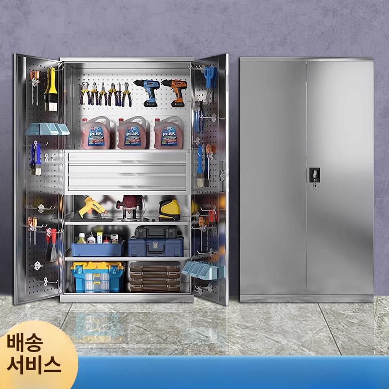 철제 공구캐비닛 보관함 산업용 장비 수납 현장 진열대 304 스테인리스 스틸 내부 5단 행거망 없음 - 상세 이미지 3