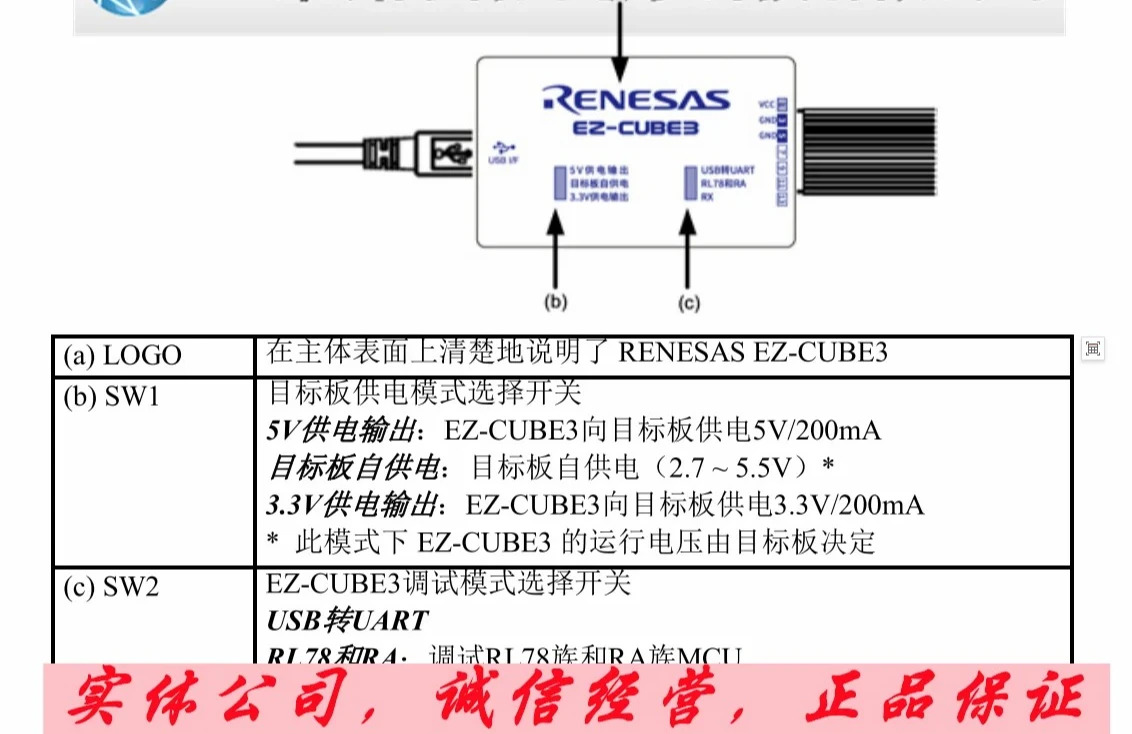 Renesas EZ-CUBE3 다운로더 CYRCNEZCUBE03 EZ-CUBE2 EZCEBU3 RL78 RX RA MCU RH850 V850 78K0R 78K0 RE 프로그래머