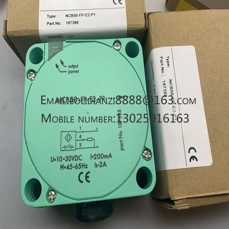 센서는 새 이며 가 있습니다. NCB50-FP-E2-P1-V1-3G-3D