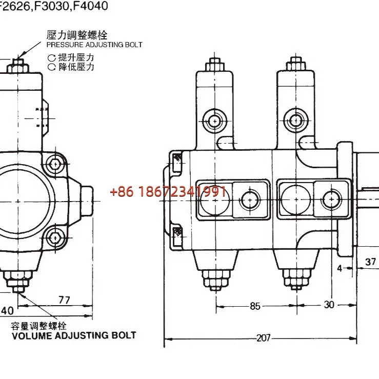 대만 덩셩 JANUS 유압 가변형 VP-20-20-FA2 듀얼 오일 펌프 VP-30-30/40-40-FA3