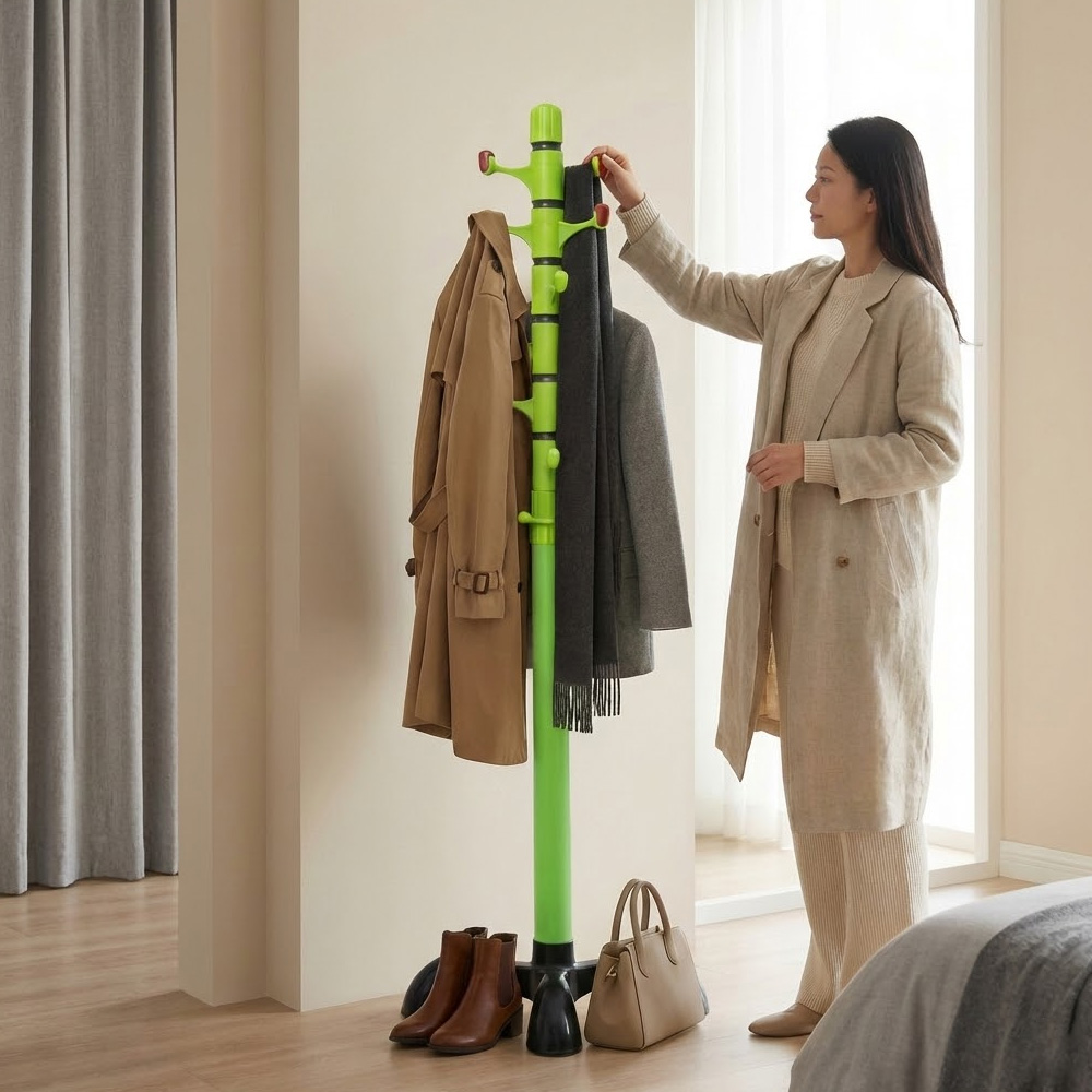 튼튼한 스탠드 옷걸이 세우는 조립식 폴행거 스탠드형 가방 외투 옷걸이대