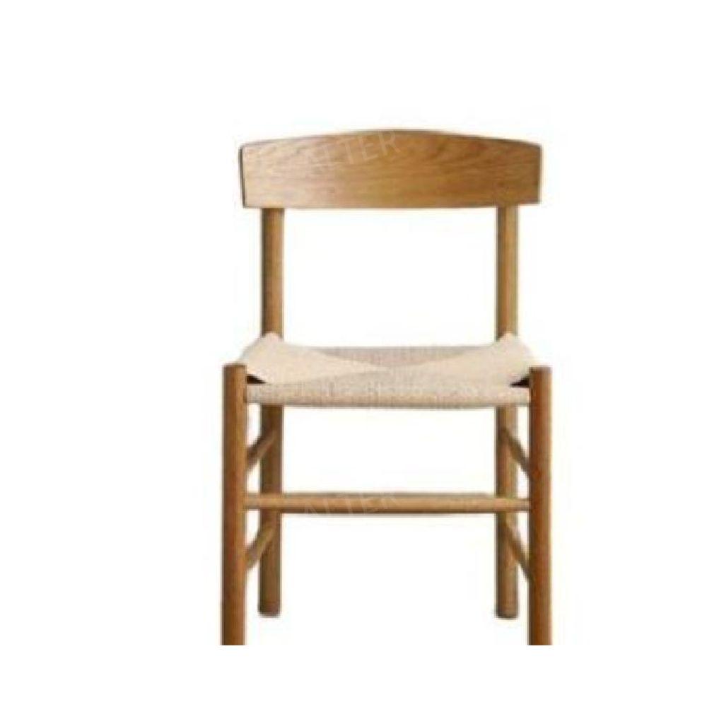 블랙 인테리어 검정 식탁 카페 의자 오크 체어 원목 화이트 오크-블랙 로프 - 상품 이미지
