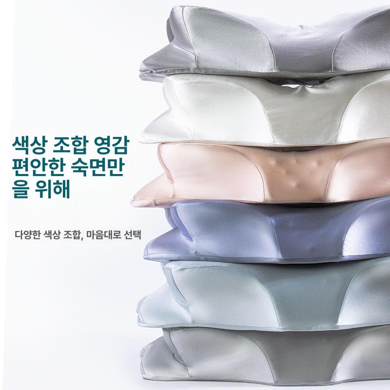 메모리폼 나비형 목베개 성인용 깊은 수면 보조 연핑크 아이스비단 P1103S x 62 41.5 11 7cm - 상세 이미지 3