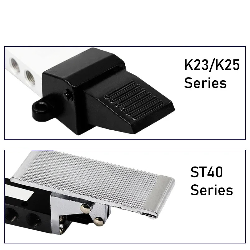 공압 풋 밸브 2위치 5방향 K25R7-8/15 3방향 K23R7-8 ST402/403 스위치 1/4 3/8 인치