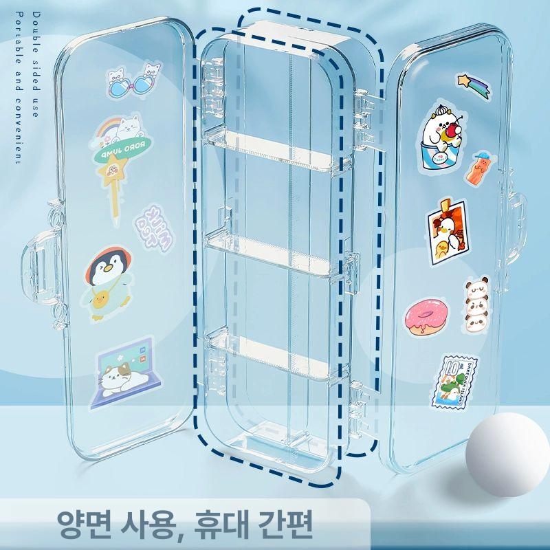아크릴 심플 투명 보관함 대용량 PVC 대형 디스플레이 두꺼운 펜 DIY스티커포함 - 상세 이미지 5