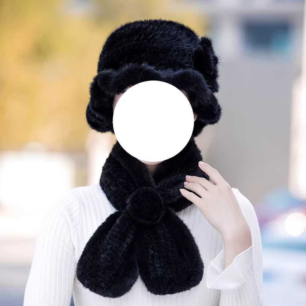 여성 밍크 모자 버킷햇 퍼 벙거지 중년 할머니 선물 블랙 이미지 7
