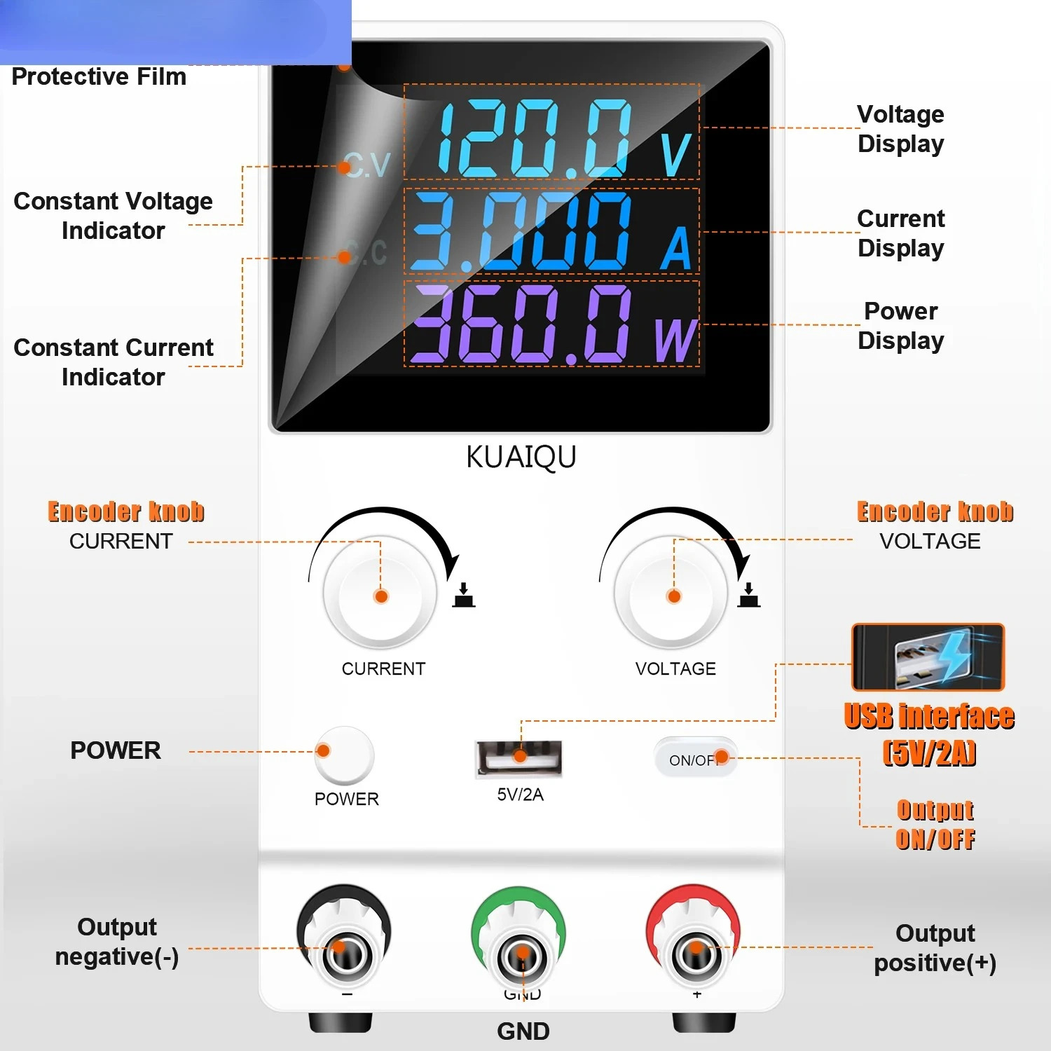 NICE-POWER SPPS-B1203D 화이트 120V 3A 가변식 신형 소형 미니 디지털 디스플레이 조절 실험실 벤치 DC 전원공급장치