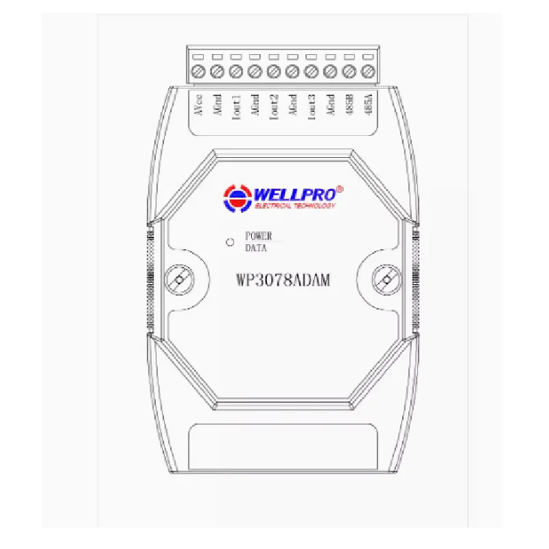 WP3078ADAM  3AO 4-20MA 아날로그 출력 모듈 / RS485 MODBUS RTU 통신