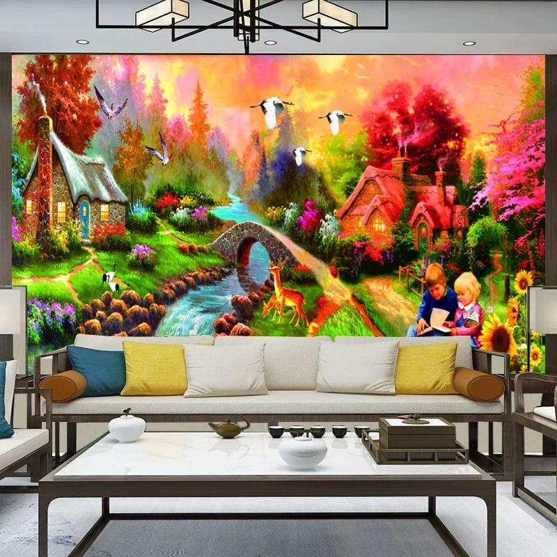 키트 호수 표범 만들기 백조 별장 반짝반짝 보석 사각 fj-01 소형 90cm x 60cm - 상세 이미지 3