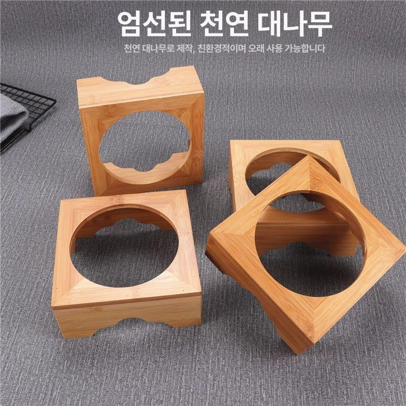 받침대 계란찜 옹기 가마솥밥 돌솥밥 뚝배기 알밥 업소용 대나무 냄비 선반 12개 - 상세 이미지 3