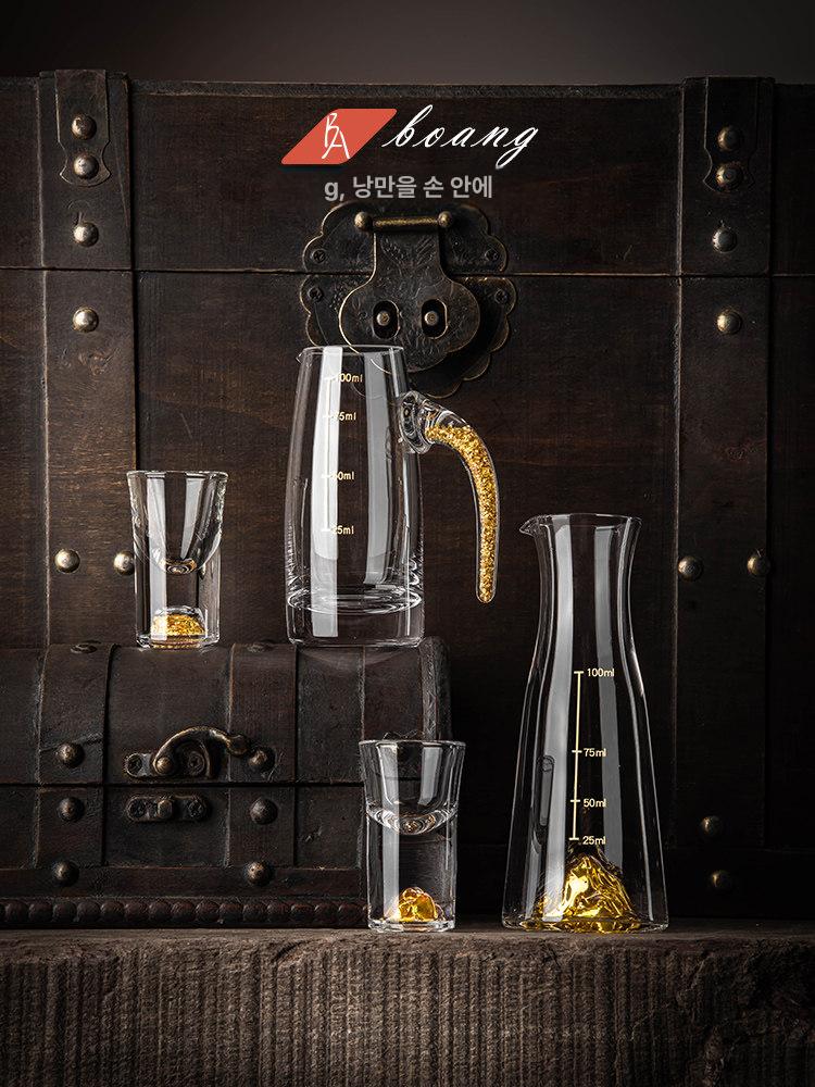 휴대용 고량주잔 바이주 마오타이 독주잔 백주 분주기 골드 포일 10ml 2잔 - 상세 이미지 4