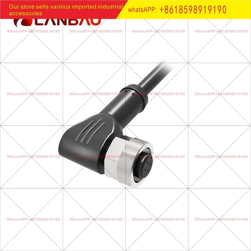 란바오 QE12-N-N/P 연결 케이블 내부 나사 잭 타입 엘보 2/5mPVC/PUR