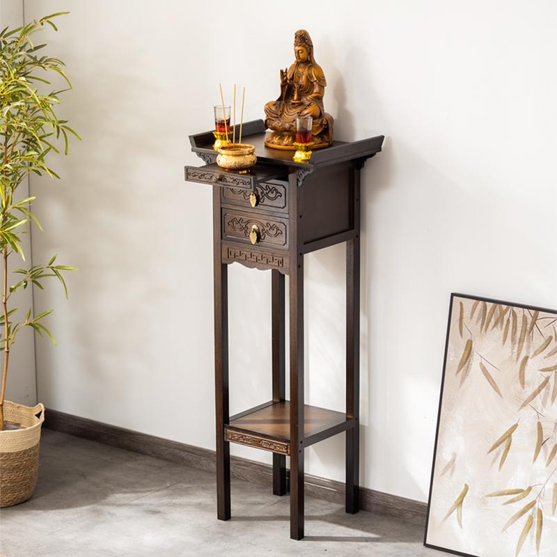 불상 받침대 벽걸이 부처상 가정용 불단 미니멀 선반 월넛 120cm 45cm 서랍판 - 상세 이미지 2